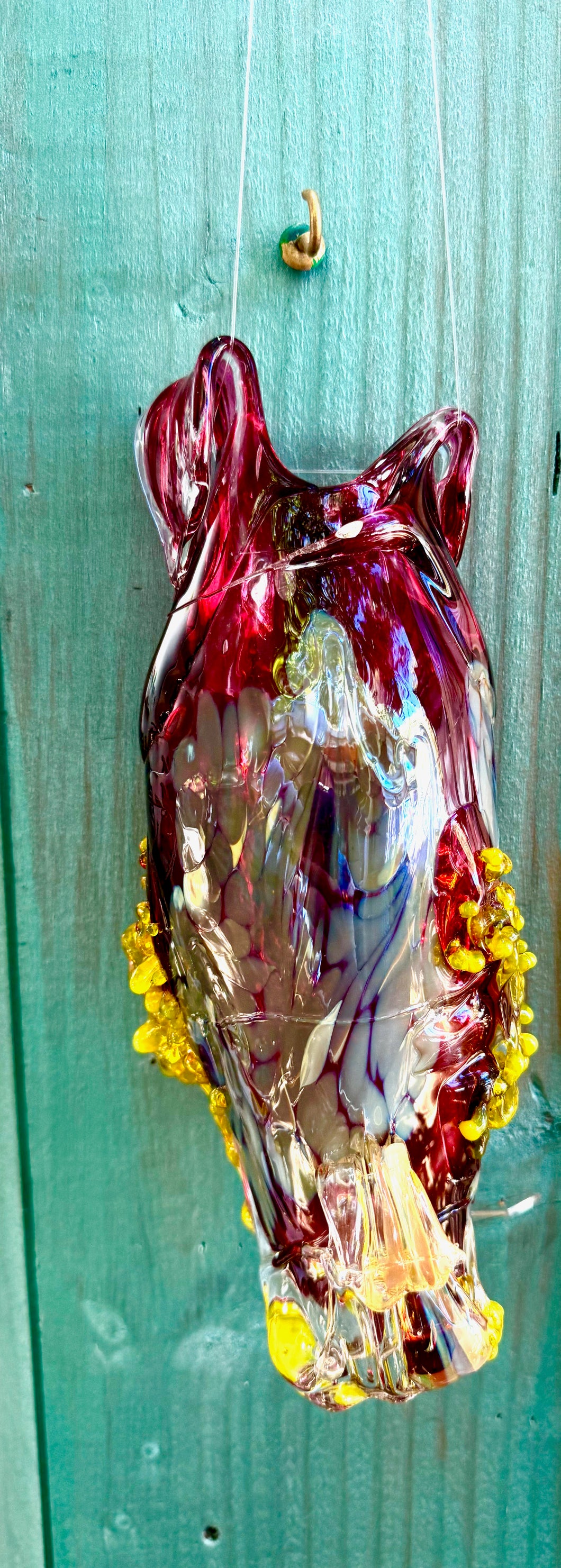Hanging Vase in Pink and Yellow